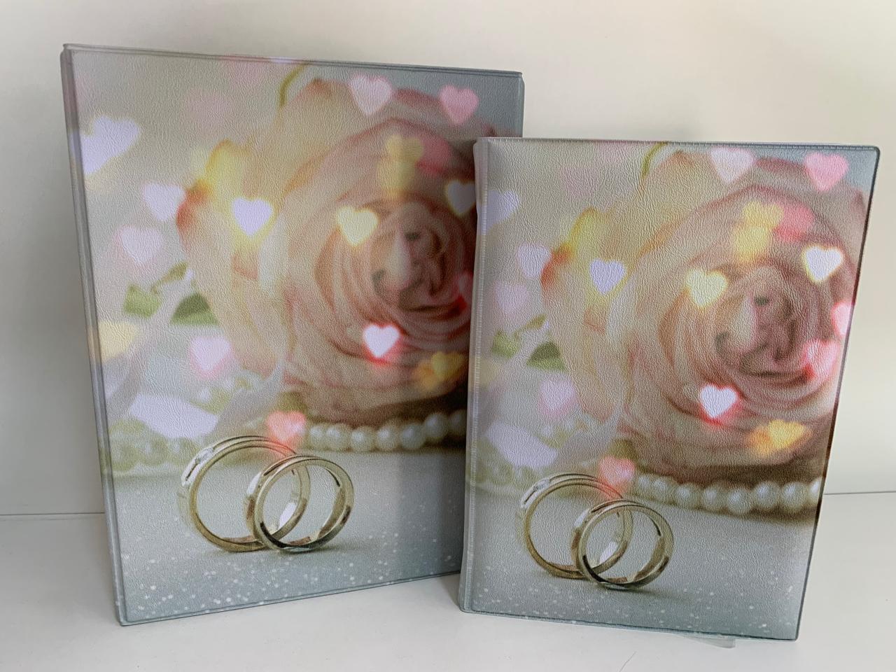 Álbum de Casamento, maleta pequena para 100 fotos 15x21