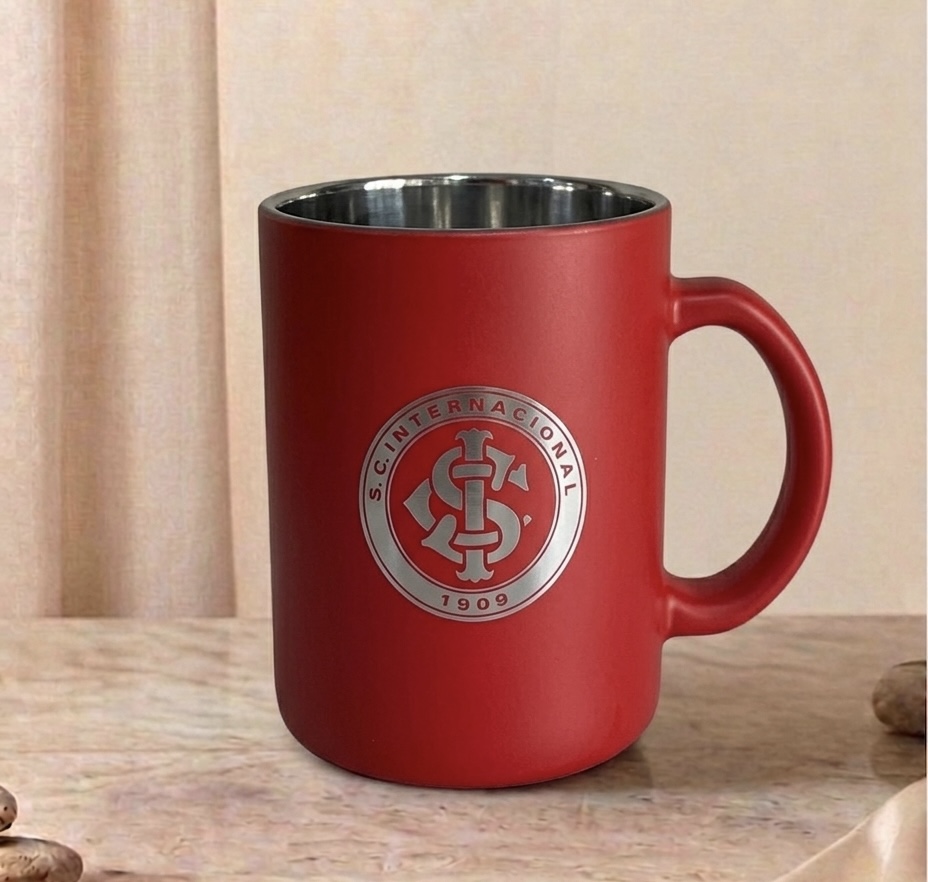 Caneca Vidro Diamond Metalic Lata