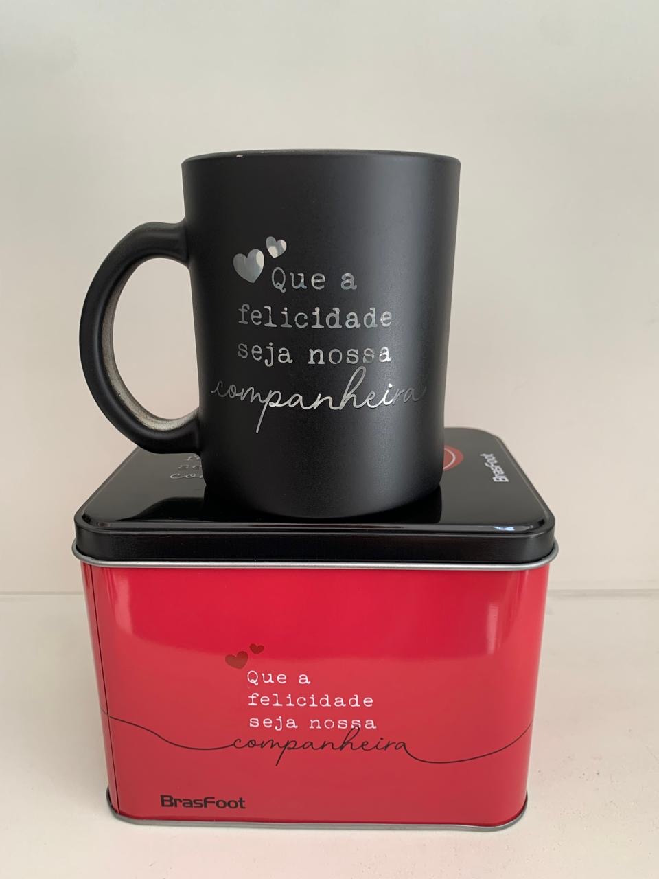 Caneca na lata - Que a felicidade seja nossa companheira