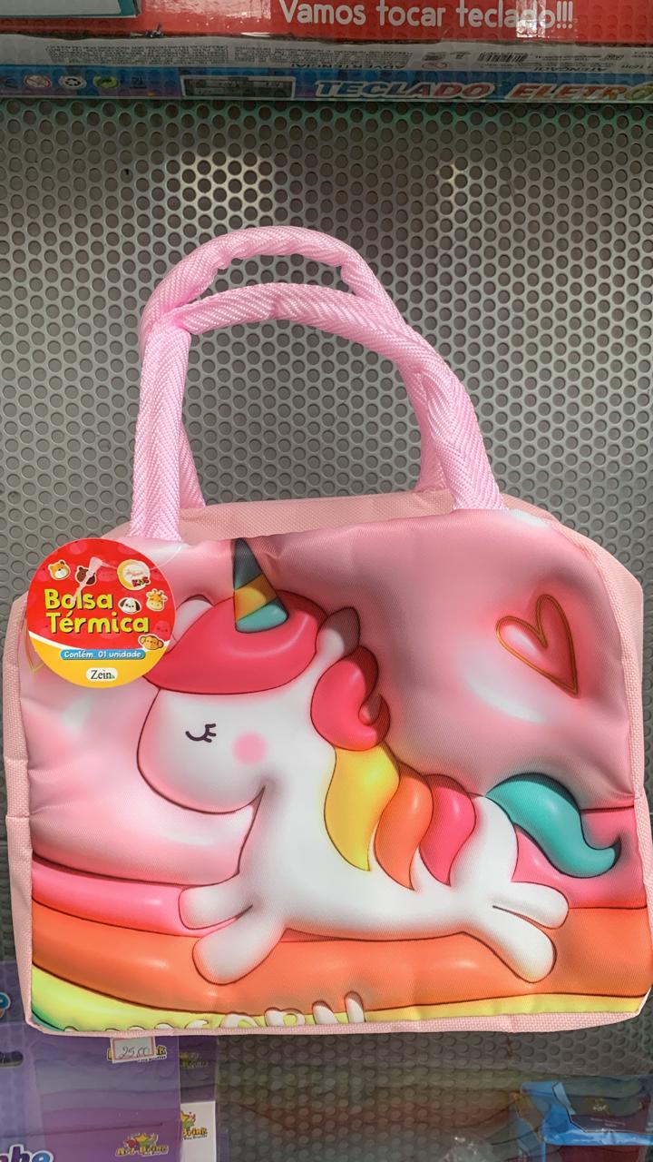 Bolsa térmica rosa unicórnio