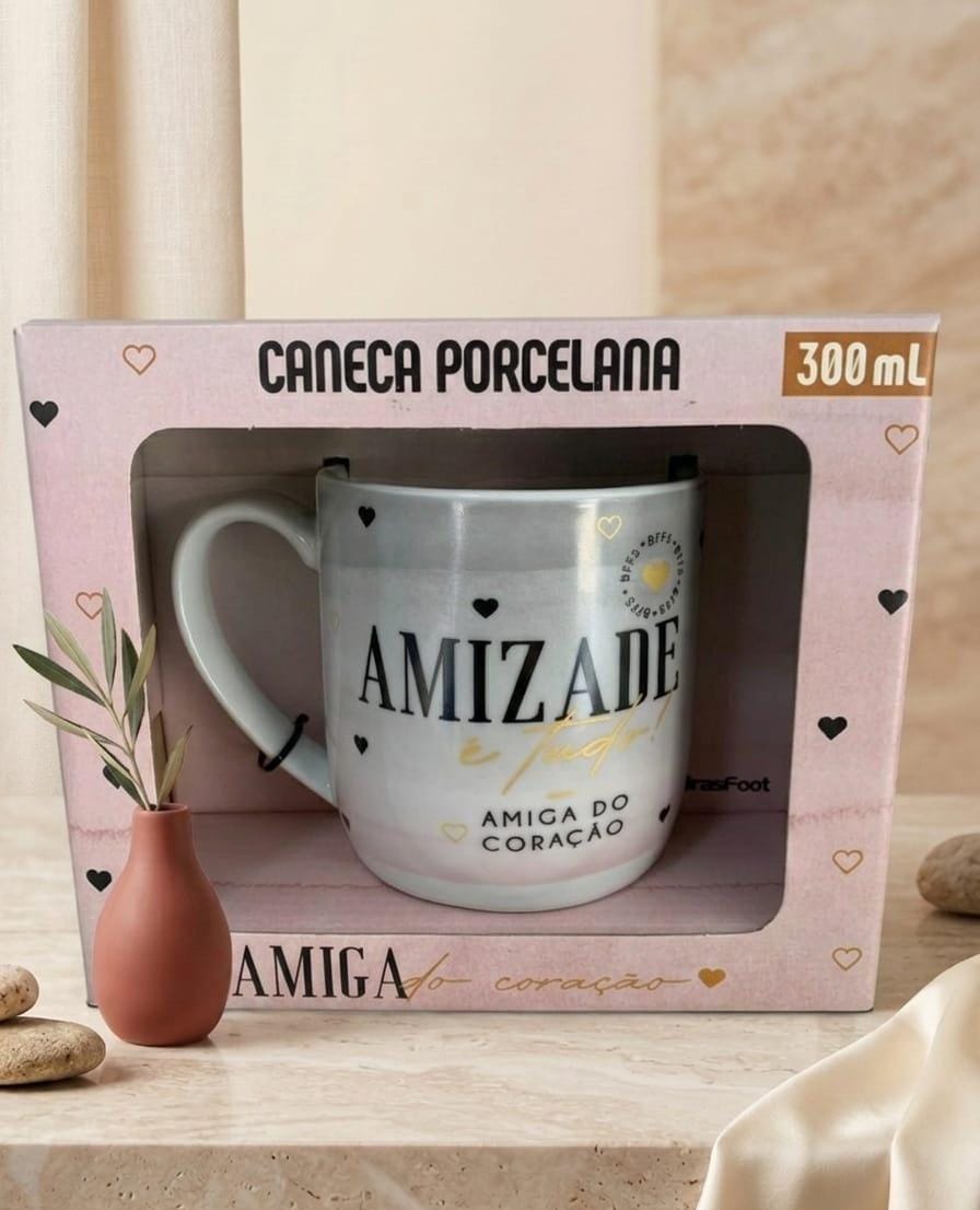 Caneca Porcelana Premium - Amizade é tudo