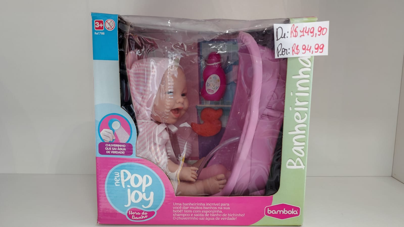 Boneca banheira meu pop joy