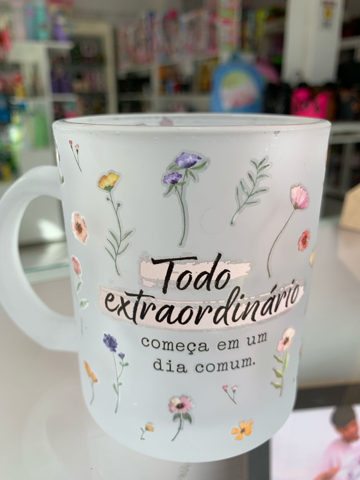 Caneca vidro 300ml- Todo extraordinario