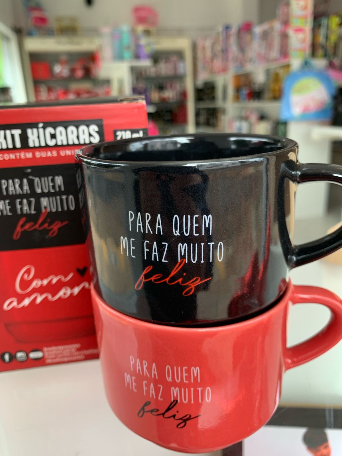 Caneca empilhada dupla-Para que me faz muito feliz