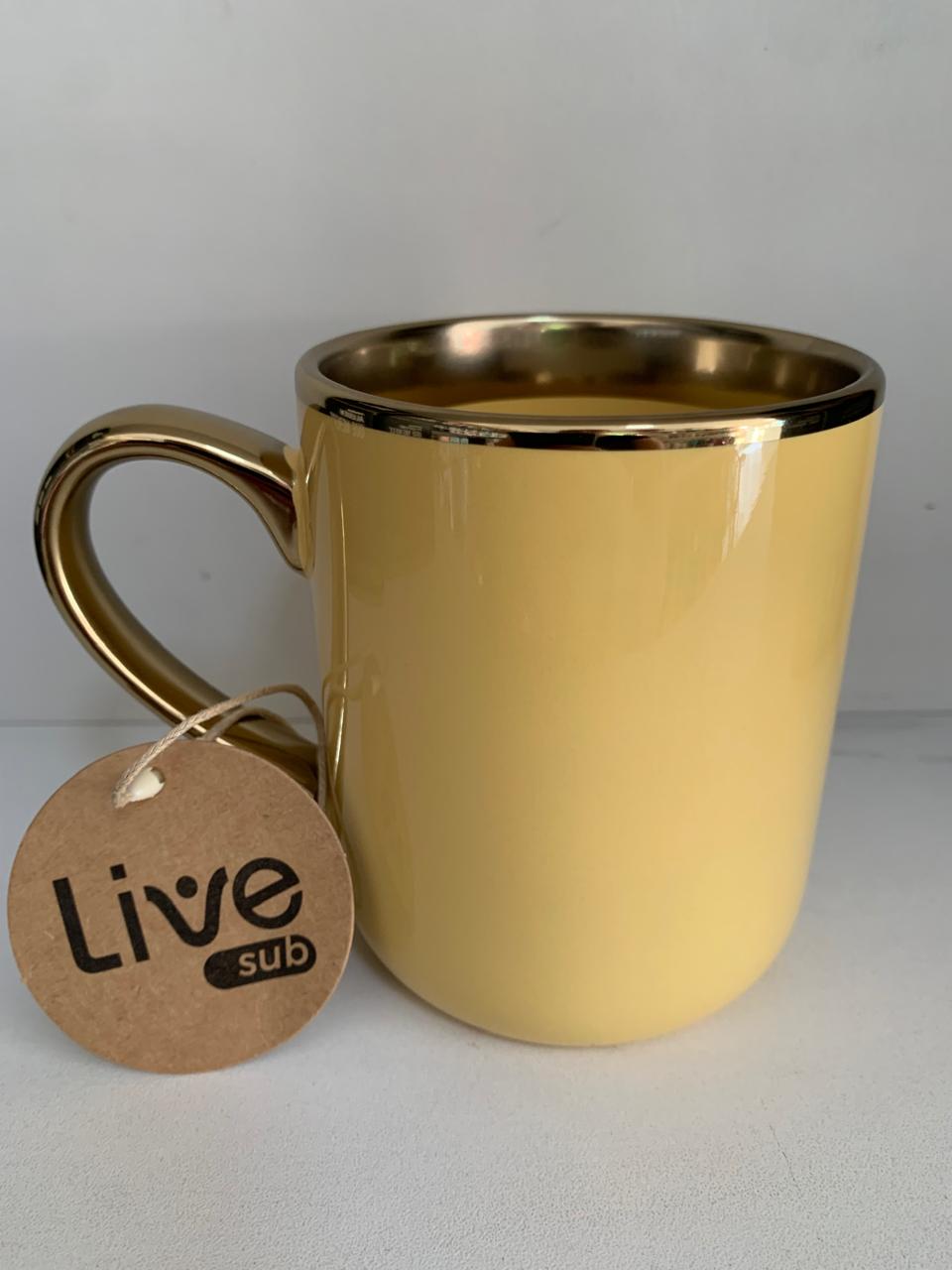 Caneca Imperial Alça Ouro 325ml