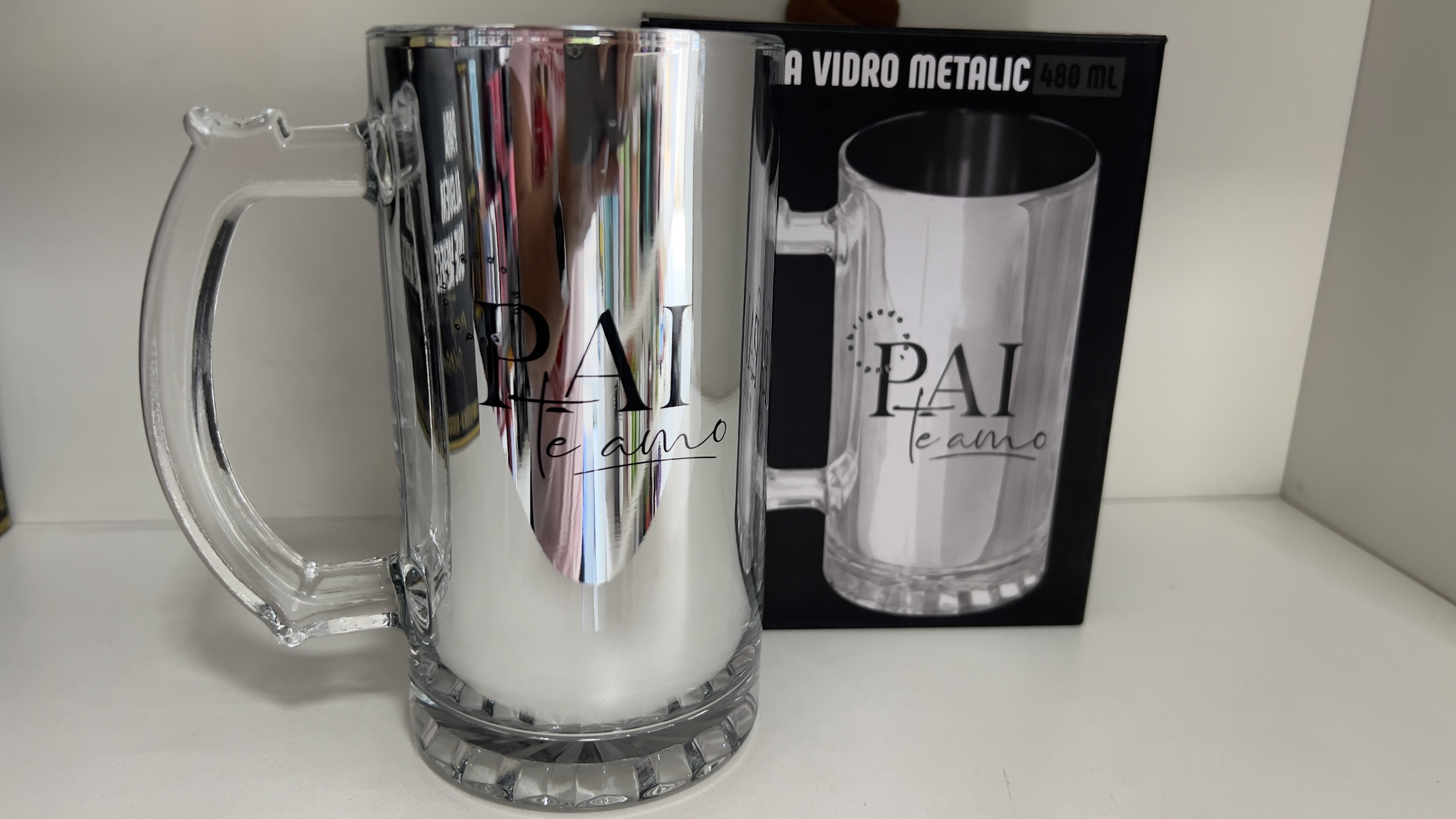 Copo de chopp metalic - Pai eu te amo