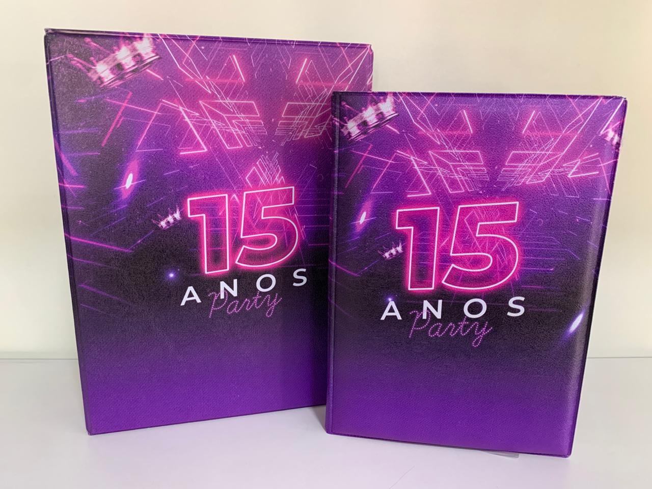 Álbum de 15 Anos, maleta pequena para 100 fotos 15x21