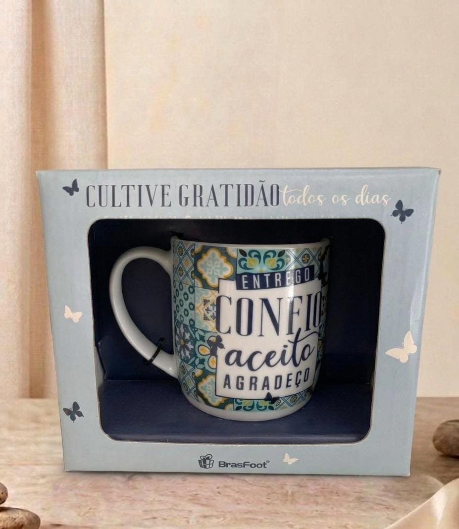 Caneca Porcelana - Entrego, confio e aceito