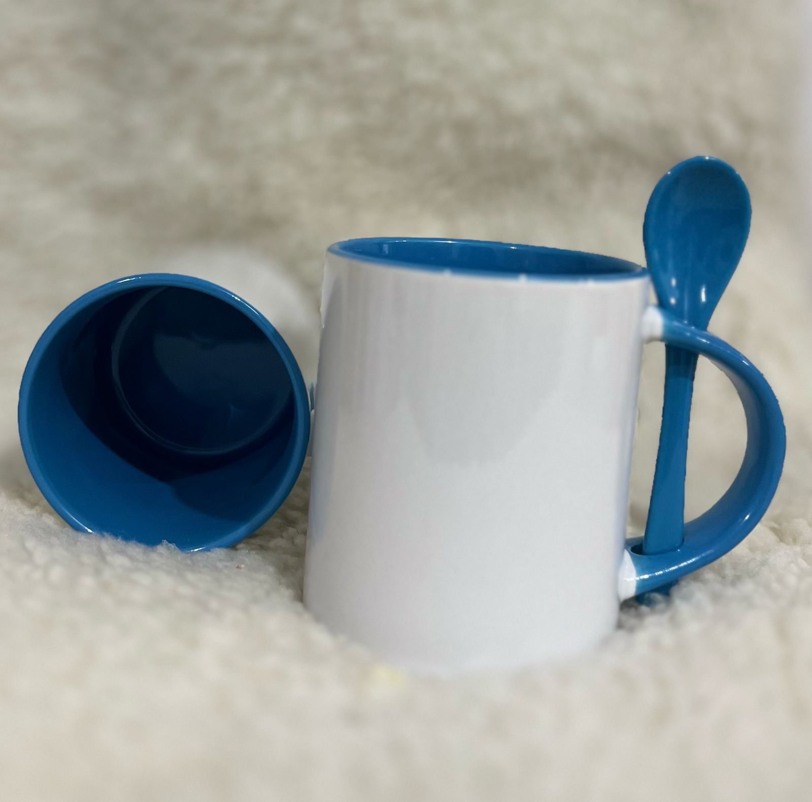 Caneca com colher (azul)