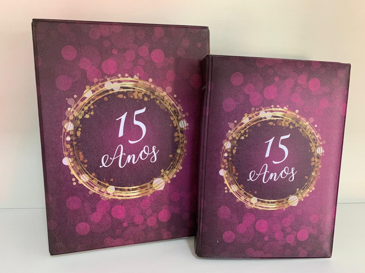 Álbum de 15 Anos, maleta pequena para 100 fotos 15x21